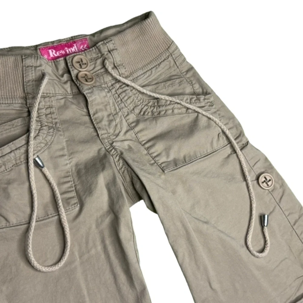 Rewind‎ Girls Shorts Size 7 Tan Khaki Roll Up Adjustable Length Bermuda Shorts